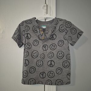 Garanimals 2T Gray Smiley and Peace Sign Tee